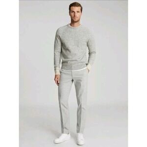 NWOT Reiss Men W34 Emeril Straight Brushed Cotton Tailored Trouser Travel Casual